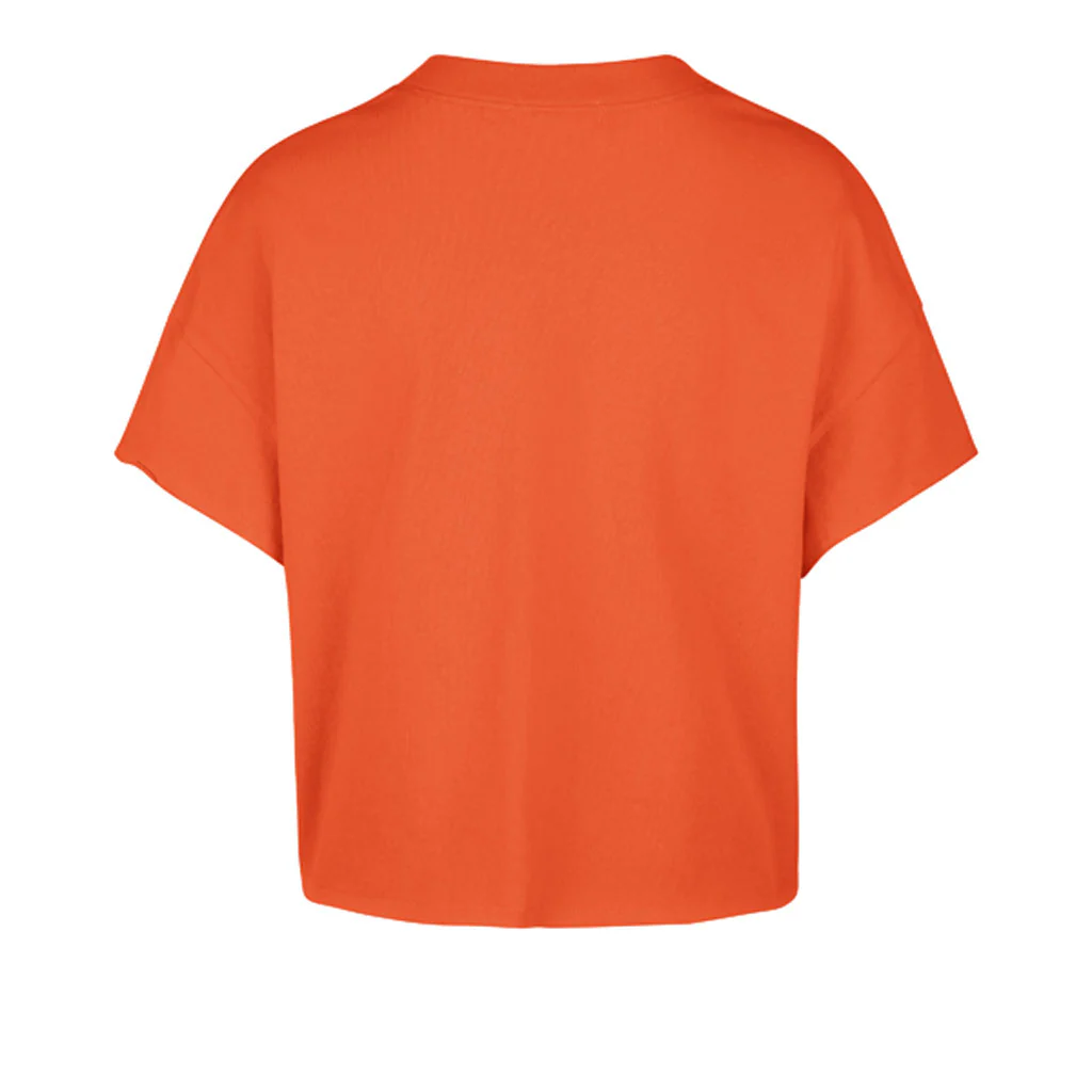 MLB Detroit Tigers Women's '47 Win Big Notch Crop Top T-Shirt - Orange - Image 2