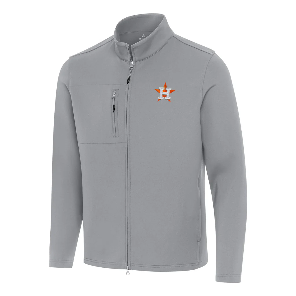 MLB Houston Astros Antigua Objection DBP Full Zip Jacket - Gray