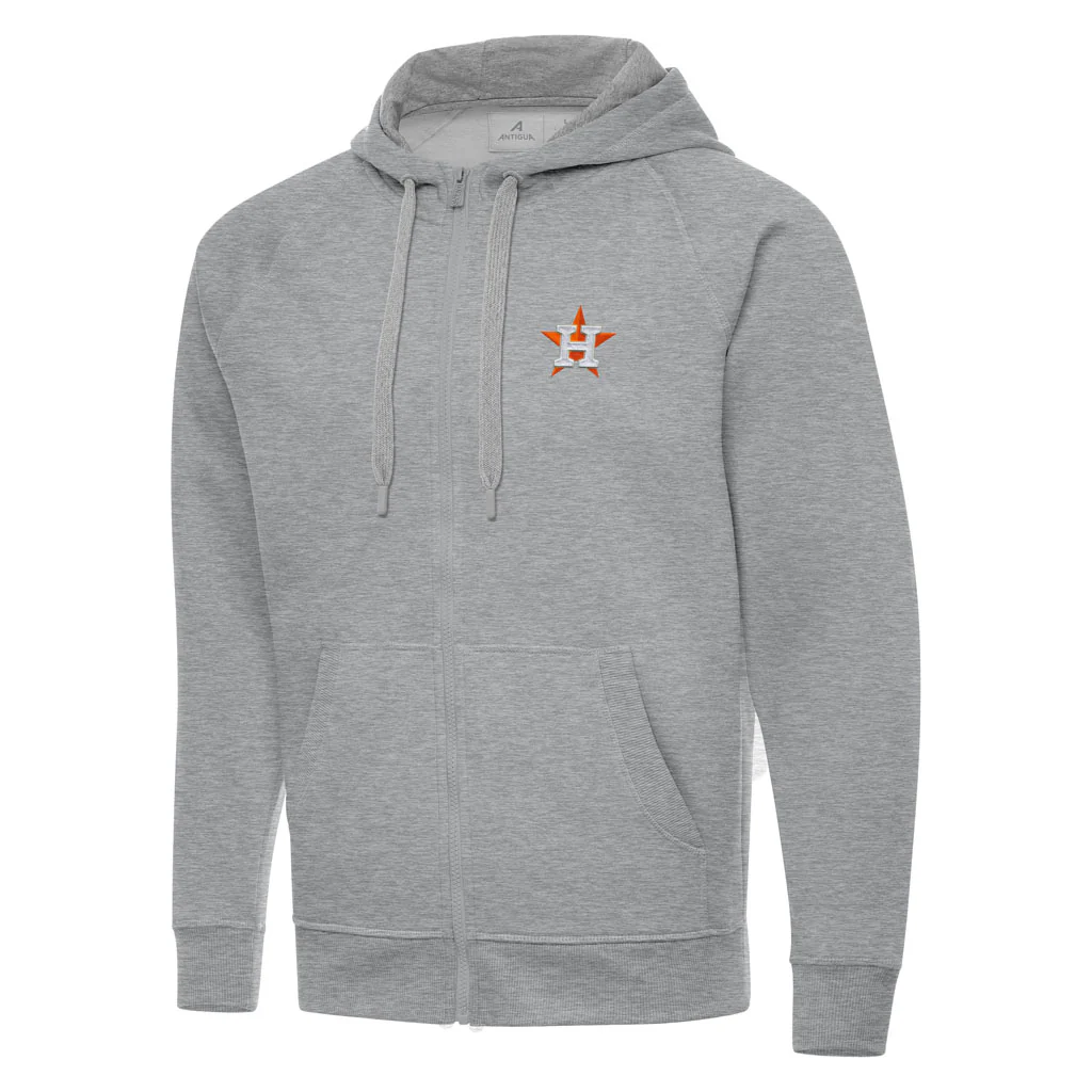 MLB Houston Astros Antigua Victory Full Zip Hoodie - Heather gray
