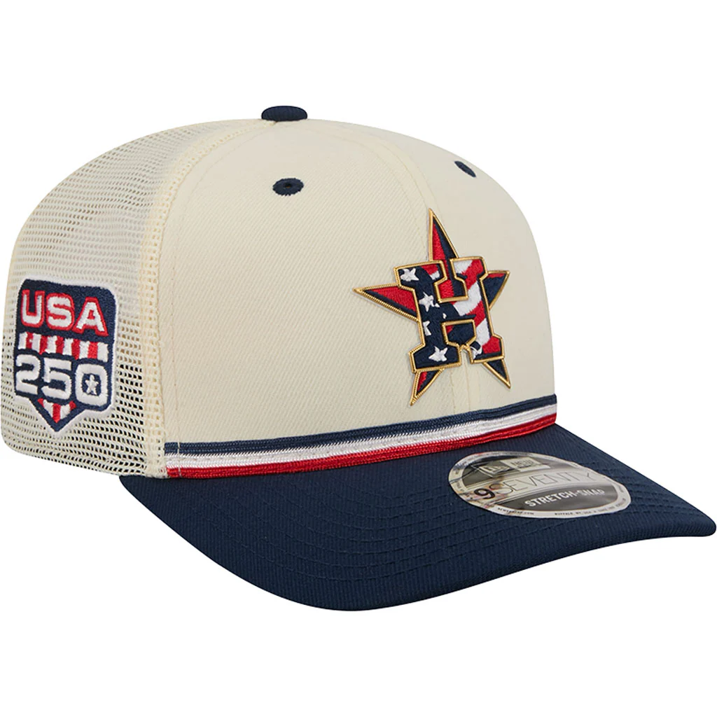 MLB Houston Astros New Era 2026 4th of July 9SEVENTY Stretch Snapback Hat - Cream - Image 2