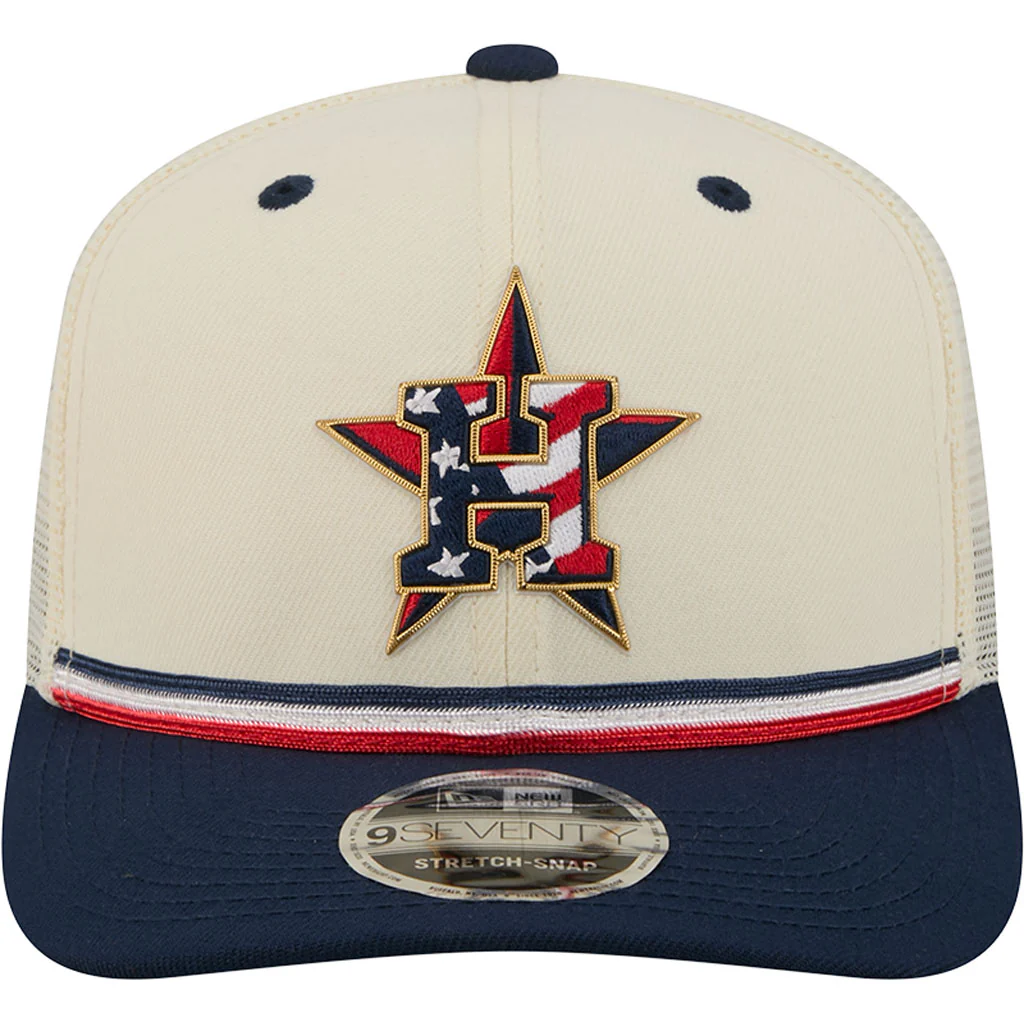 MLB Houston Astros New Era 2026 4th of July 9SEVENTY Stretch Snapback Hat - Cream - Image 3