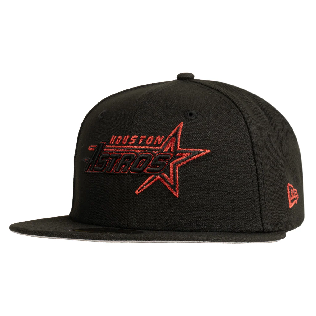 MLB Houston Astros New Era Blackbird 59FIFTY Fitted Hat - Black - Image 2
