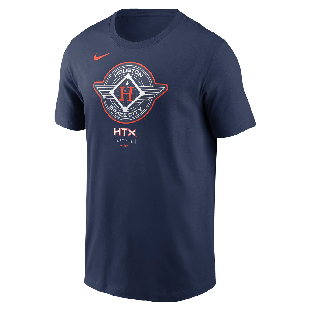 MLB Houston Astros Nike 2025 City Connect Logo Cotton T-Shirt - Navy - Image 2