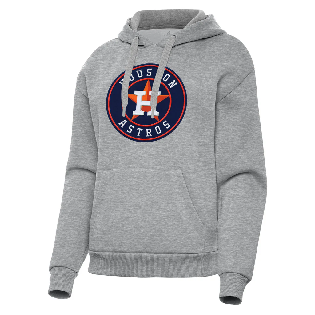 MLB Houston Astros Women's Antigua Full Front Victory Pullover Hoodie - Heather gray