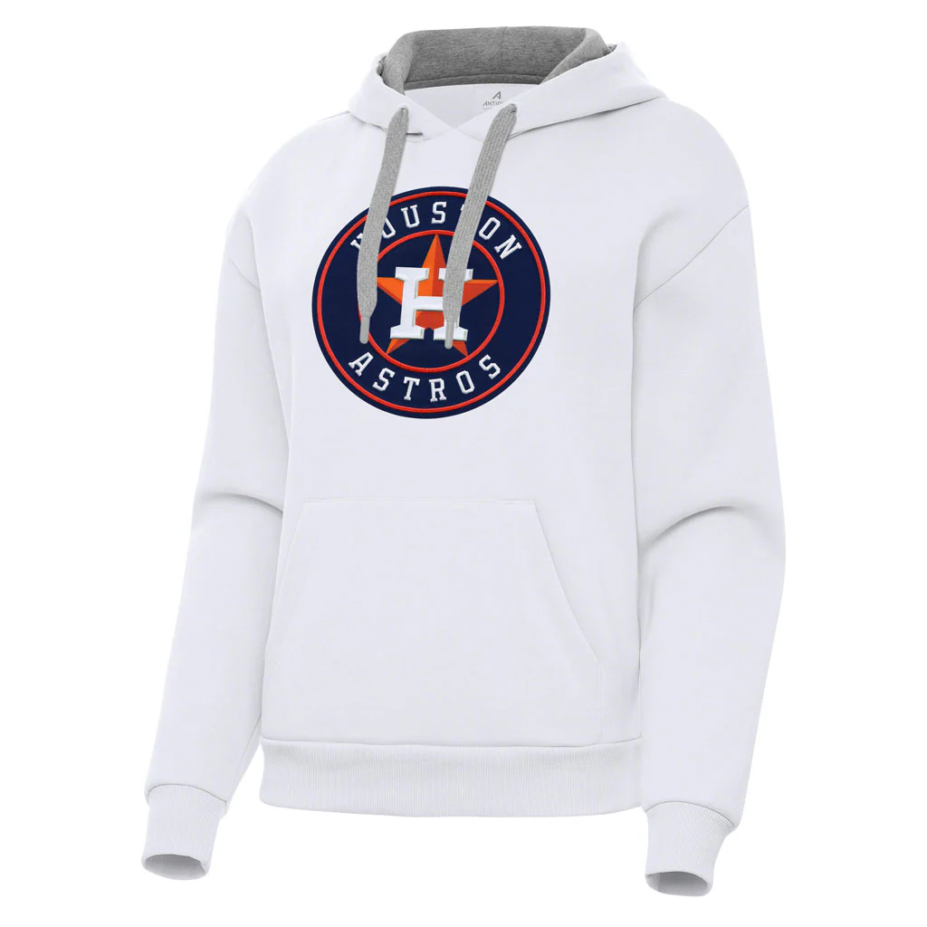 MLB Houston Astros Women's Antigua Full Front Victory Pullover Hoodie - White