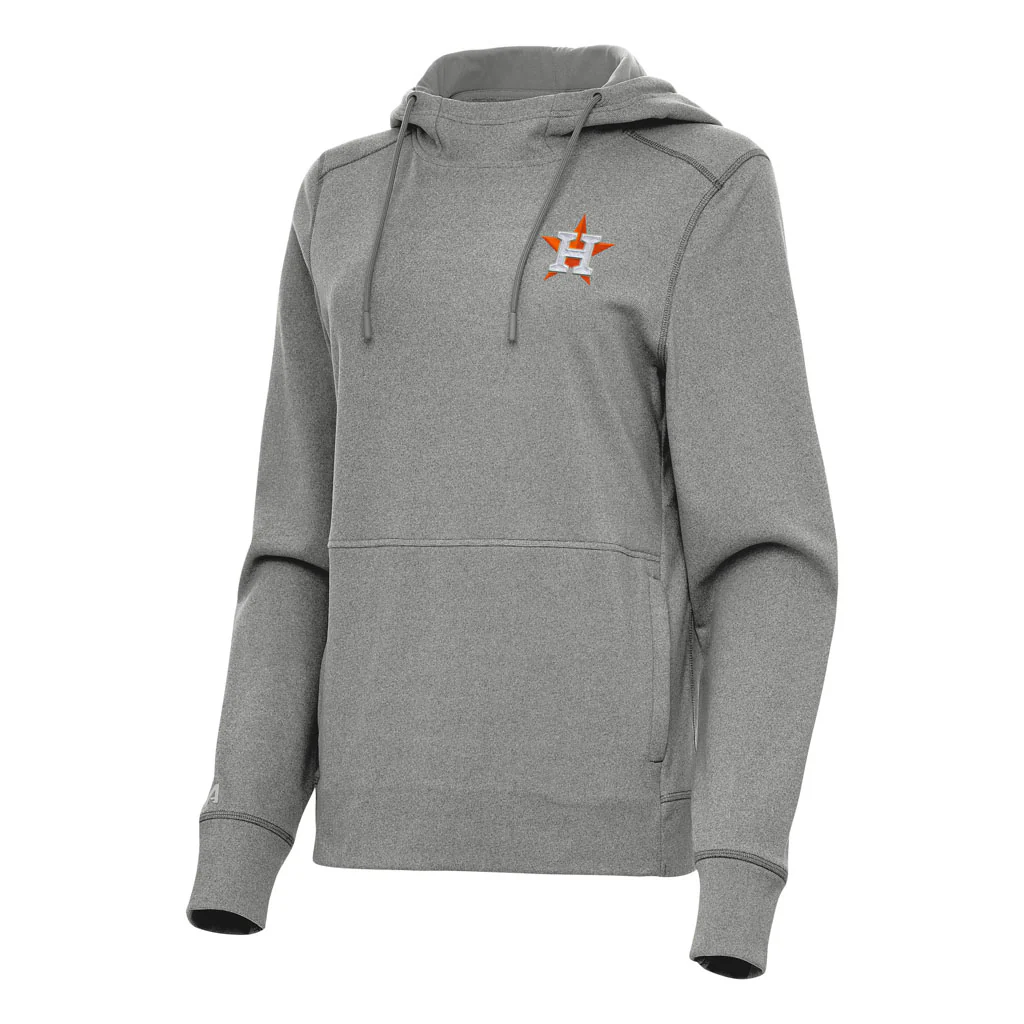 MLB Houston Astros Women's Antigua Justice Pullover Hoodie - Heather black