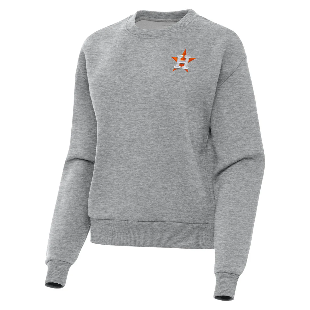 MLB Houston Astros Women's Antigua Victory Crewneck Sweater - Heather gray