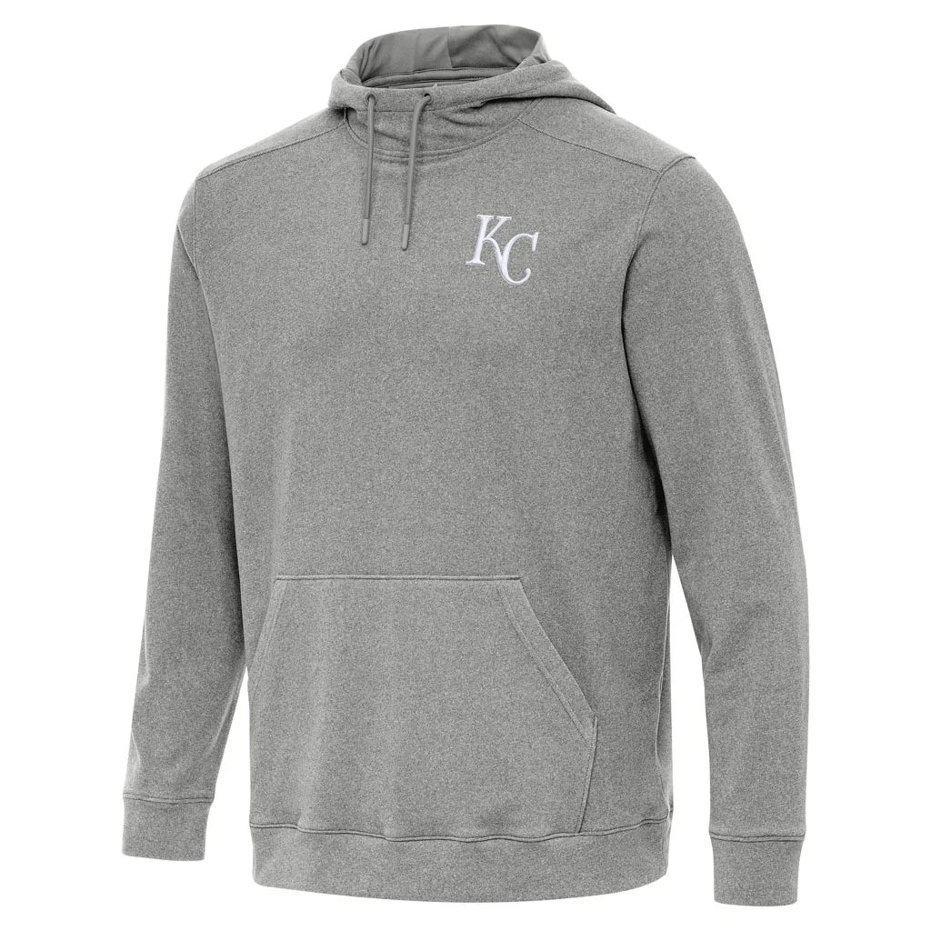 MLB Kansas City Royals Antigua Cloud Pullover Hoodie - Heather black