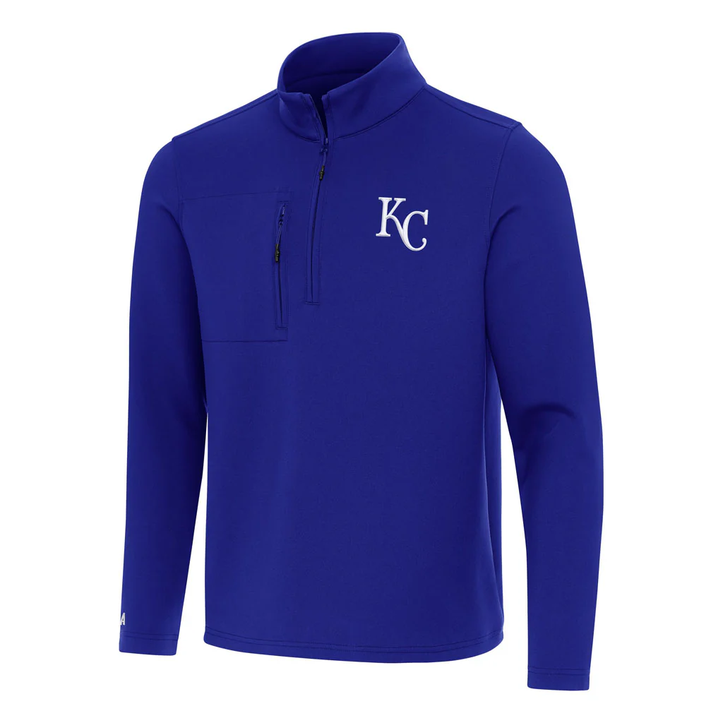 MLB Kansas City Royals Antigua Insider 1/4 Zip Pullover Jacket - Blue