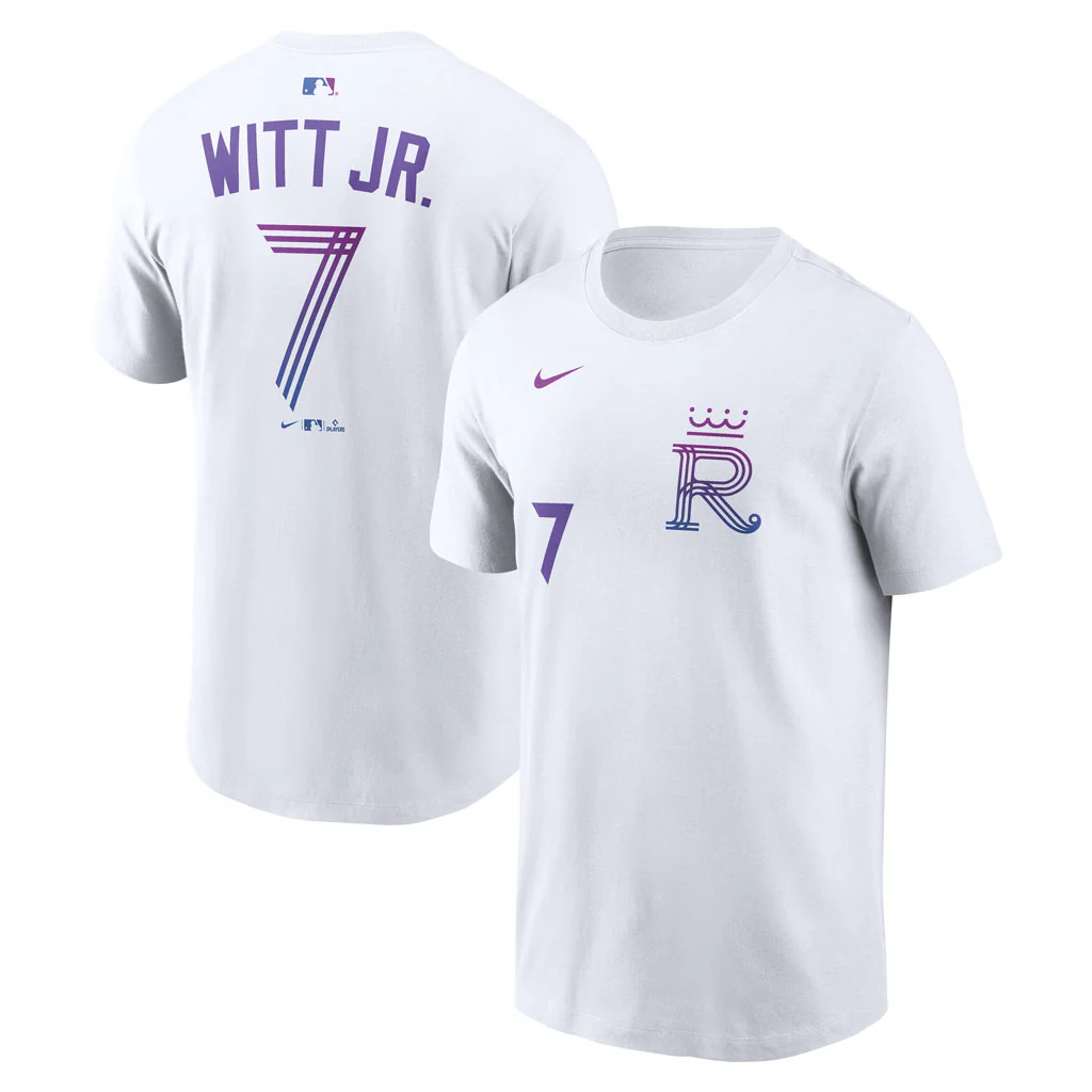 MLB Kansas City Royals Bobby Witt Jr. Nike City Connect Name & Number T-Shirt - White