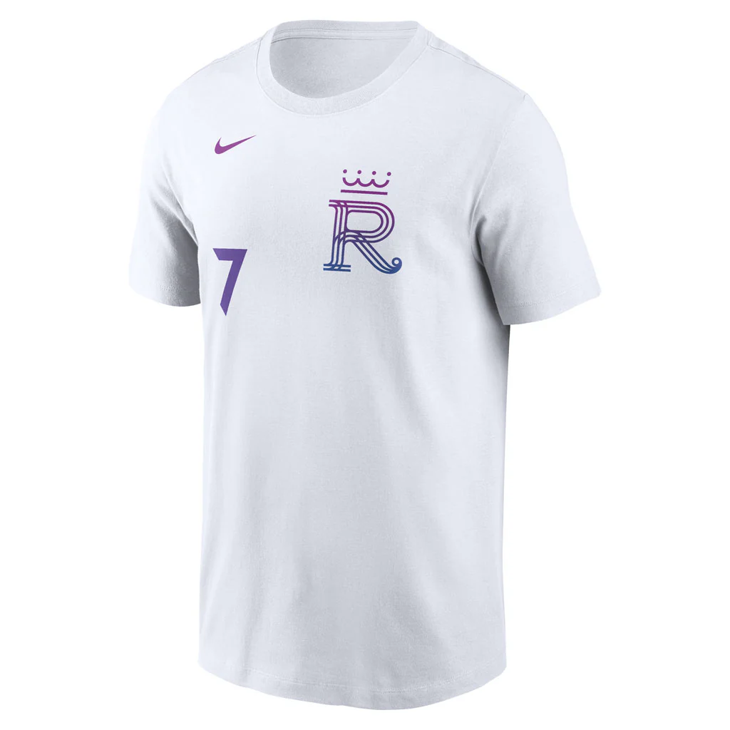 MLB Kansas City Royals Bobby Witt Jr. Nike City Connect Name & Number T-Shirt - White - Image 2