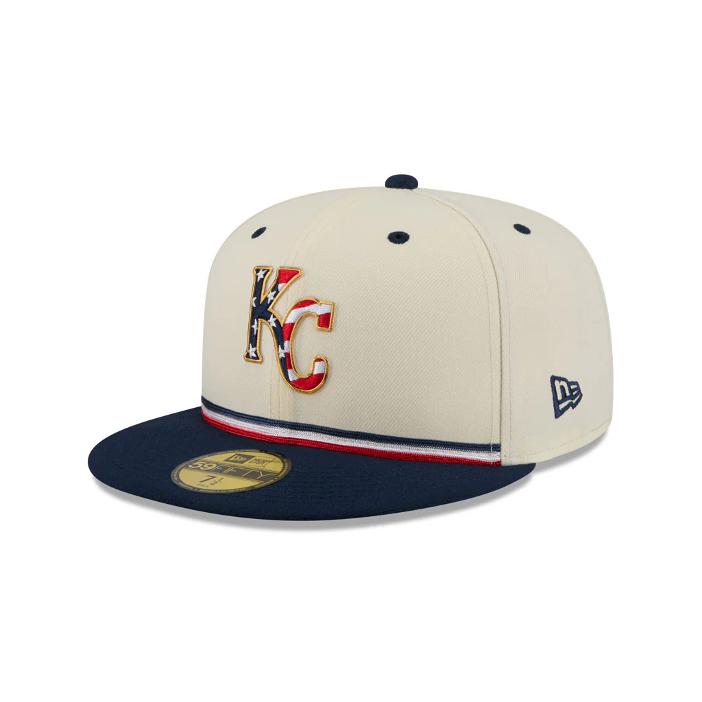 MLB Kansas City Royals New Era 2026 4th of July 59FIFTY Fitted Hat - Cream