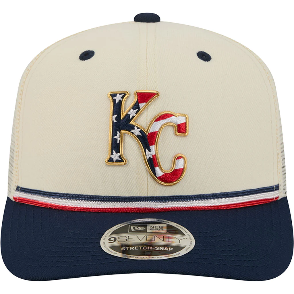 MLB Kansas City Royals New Era 2026 4th of July 9SEVENTY Stretch Snapback Hat - Cream - Image 3