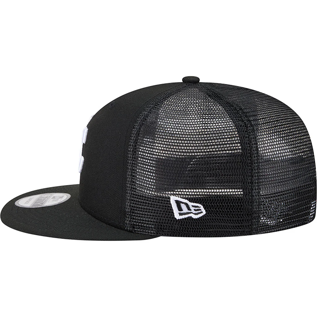MLB Kansas City Royals New Era Black & White Trucker 9FIFTY Snapback Hat - Black - Image 4