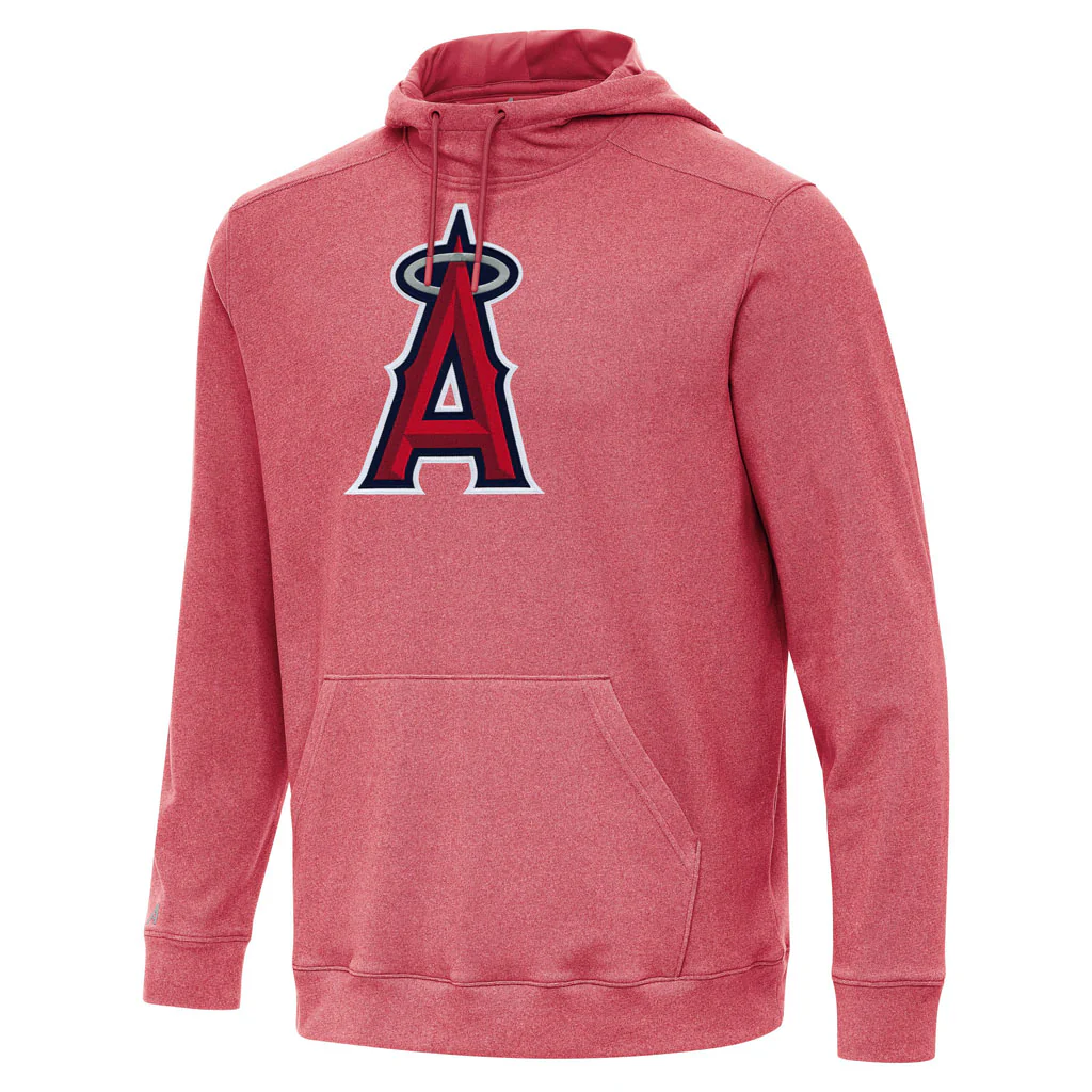 MLB Los Angeles Angels Antigua Full Front Cloud Pullover Hoodie - Red