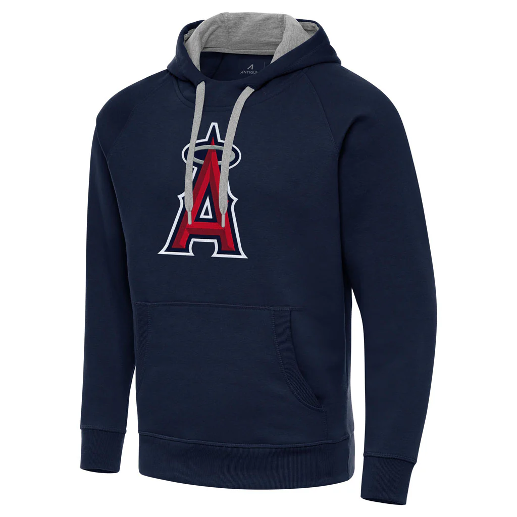 MLB Los Angeles Angels Antigua Full Front Victory Pullover Hoodie - Navy
