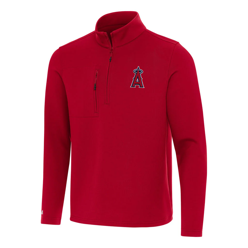 MLB Los Angeles Angels Antigua Insider 1/4 Zip Pullover Jacket - Red