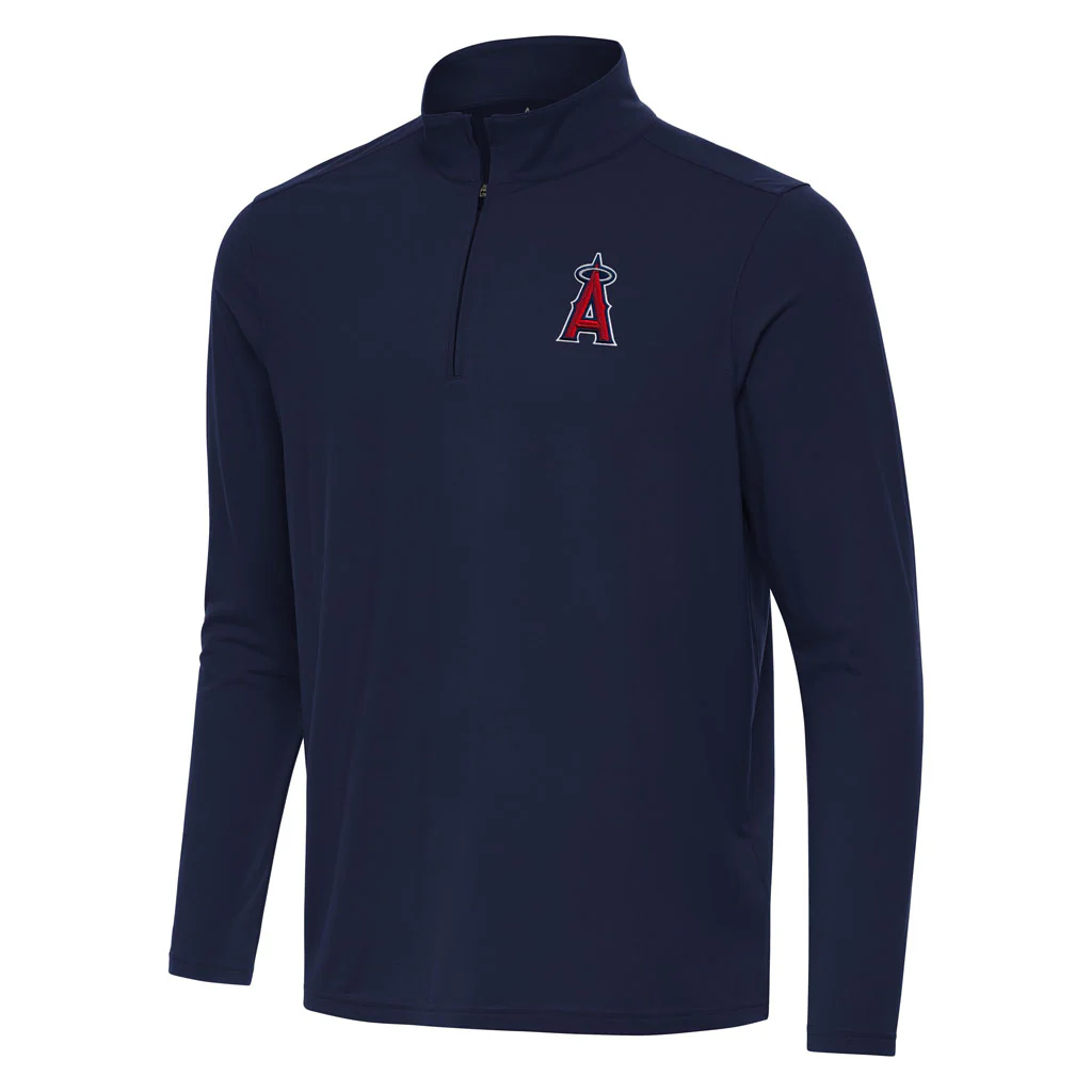 MLB Los Angeles Angels Antigua Intent 1/4 Zip Pullover Jacket - Navy