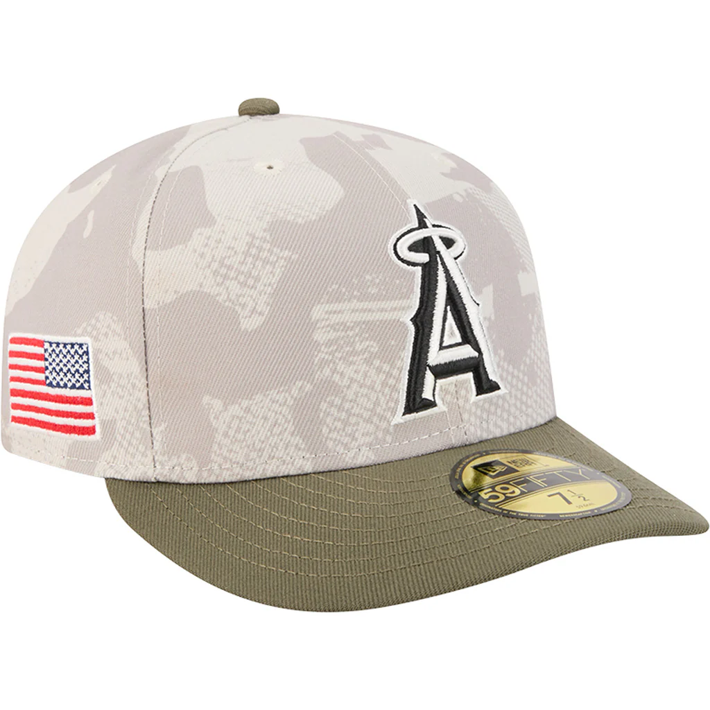 MLB Los Angeles Angels New Era 2025 Armed Forces Day 59FIFTY Fitted Hat - Stone