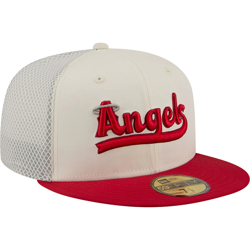 MLB Los Angeles Angels New Era City Connect Batting Practice 59FIFTY Fitted Hat - Cream - Image 2