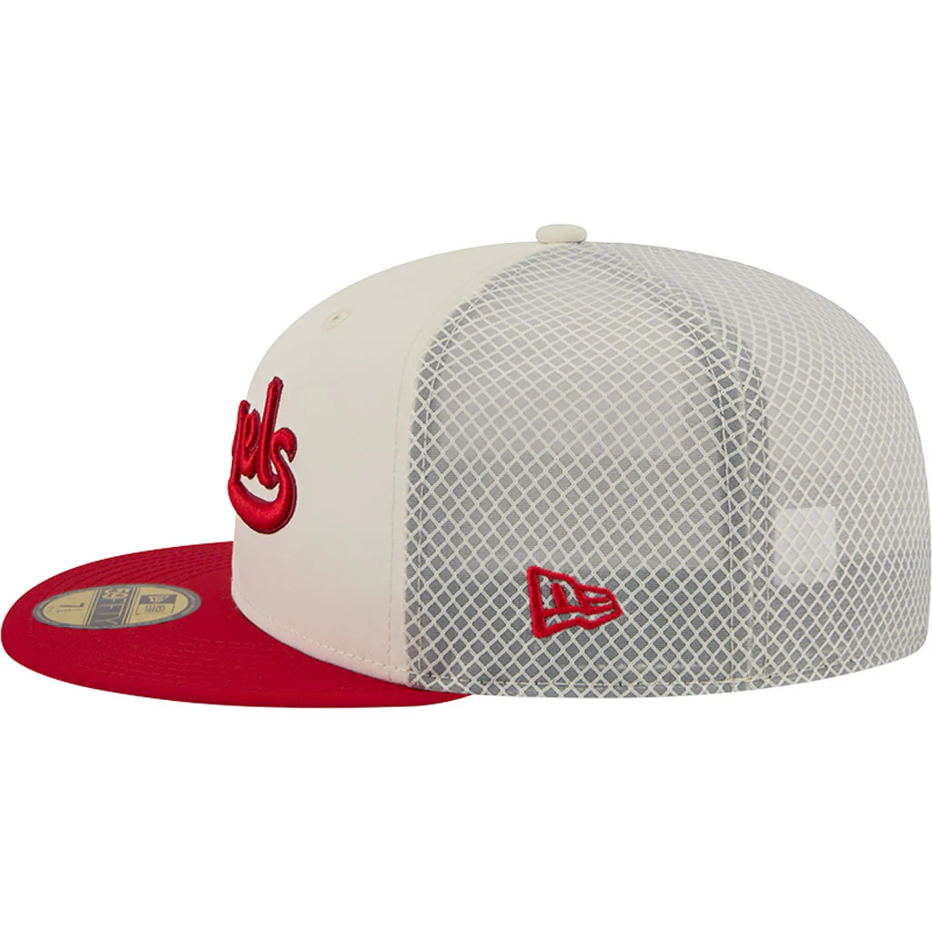 MLB Los Angeles Angels New Era City Connect Batting Practice 59FIFTY Fitted Hat - Cream - Image 4