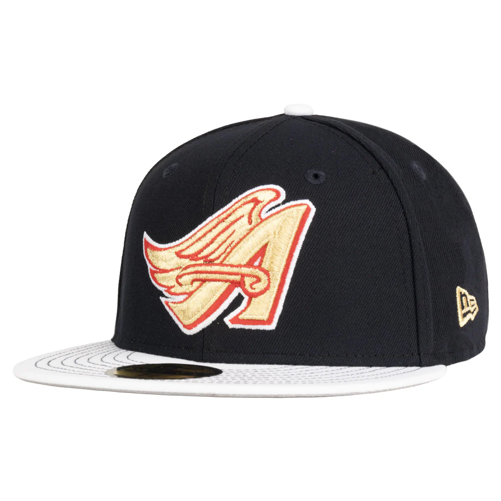 MLB Los Angeles Angels New Era Gold Medal 59FIFTY Fitted Hat - Navy - Image 2