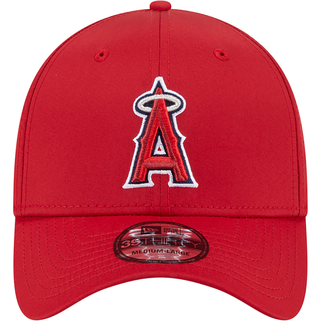 MLB Los Angeles Angels New Era Mid Perf 39THIRTY Flex Fit Hat - Red - Image 3