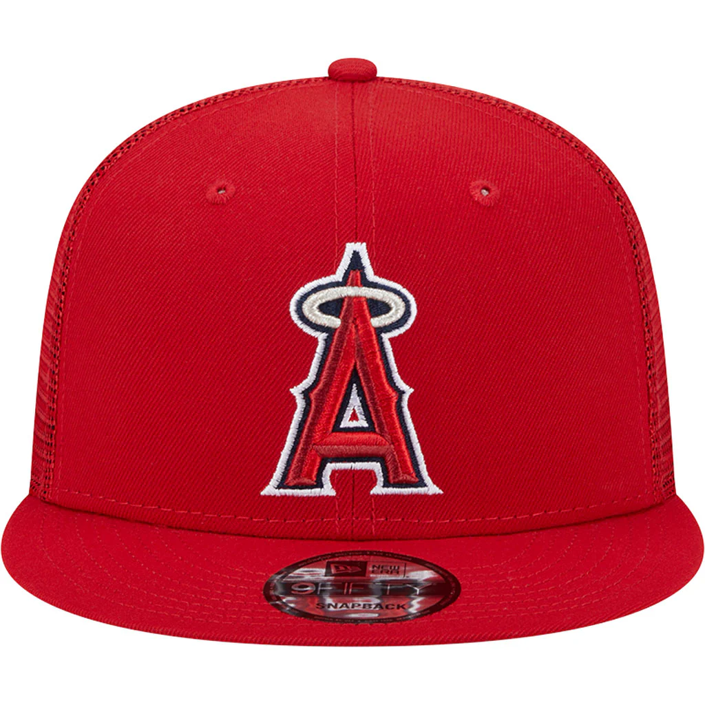 MLB Los Angeles Angels New Era OTC Trucker 9FIFTY Snapback Hat - Red - Image 3