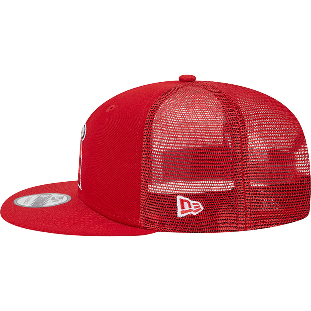 MLB Los Angeles Angels New Era OTC Trucker 9FIFTY Snapback Hat - Red - Image 4