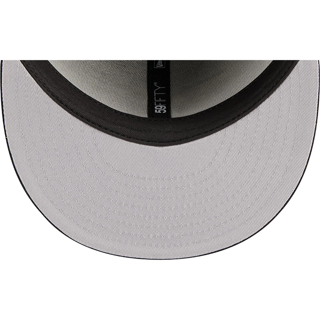 MLB Los Angeles Angels New Era Side Patch Black & White 59FIFTY Fitted Hat - Black - Image 7