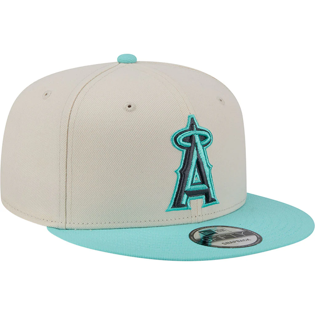 MLB Los Angeles Angels New Era Two-Tone Aqua 9FIFTY Snapback Hat - Light cream - Image 2