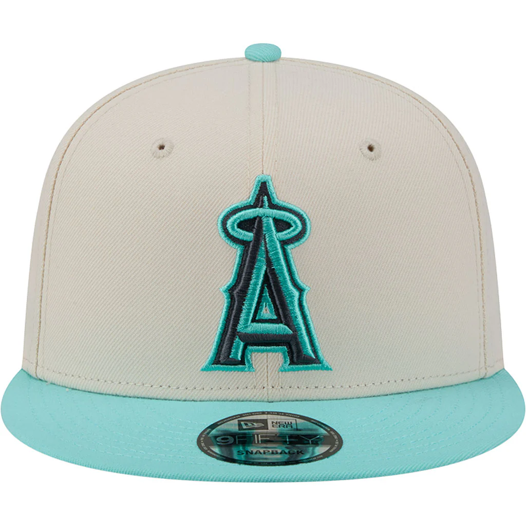 MLB Los Angeles Angels New Era Two-Tone Aqua 9FIFTY Snapback Hat - Light cream - Image 3