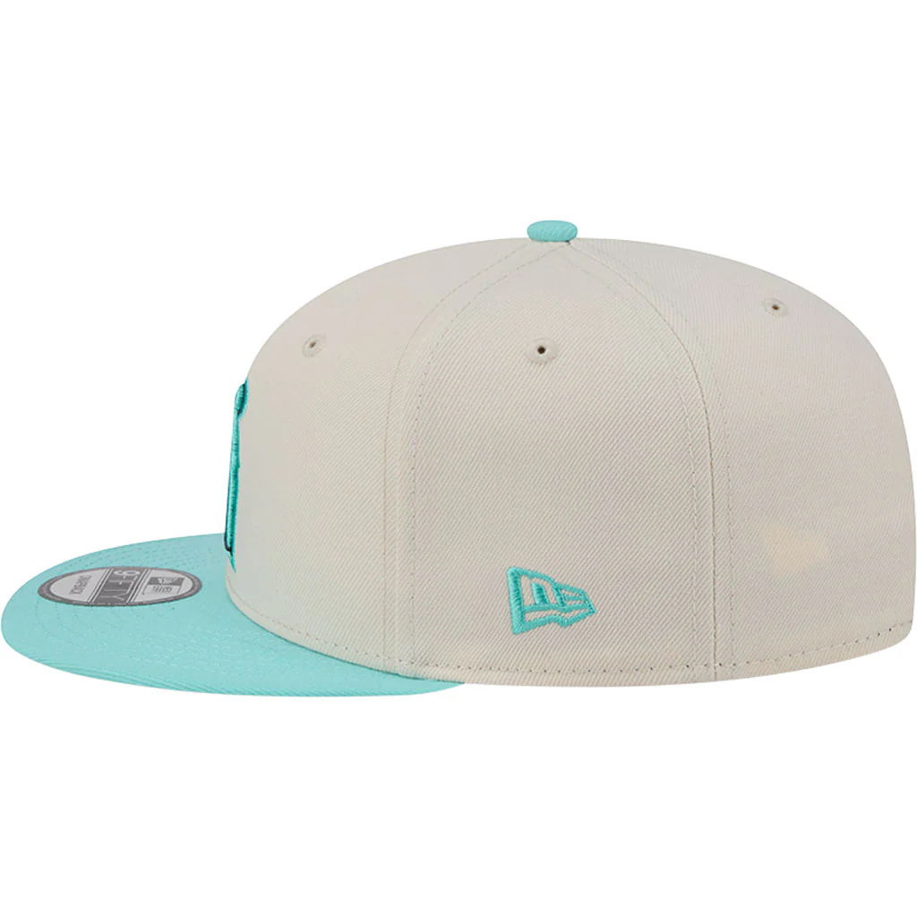 MLB Los Angeles Angels New Era Two-Tone Aqua 9FIFTY Snapback Hat - Light cream - Image 4