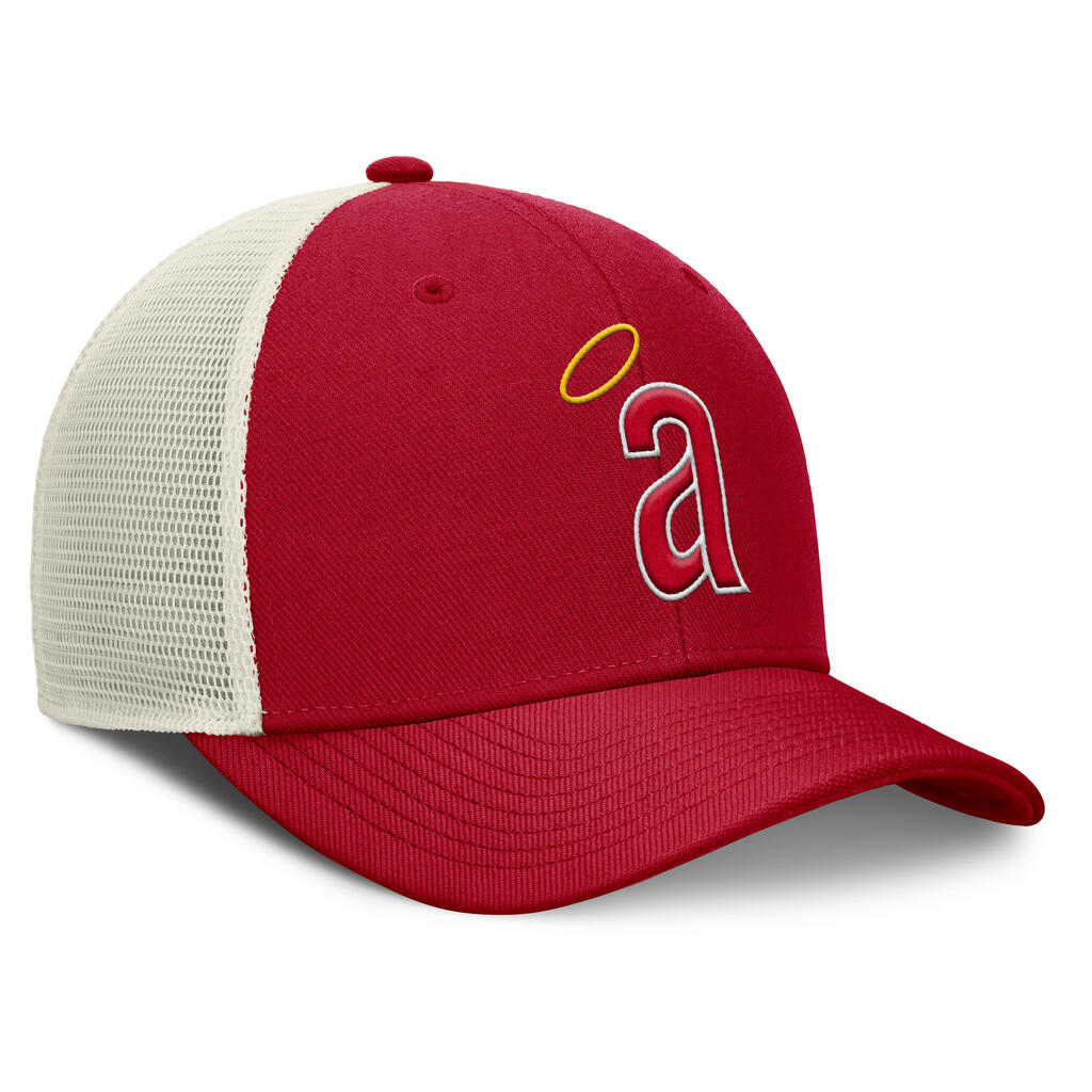 MLB Los Angeles Angels Nike Cooperstown Trucker Snapback Hat - Red - Image 3