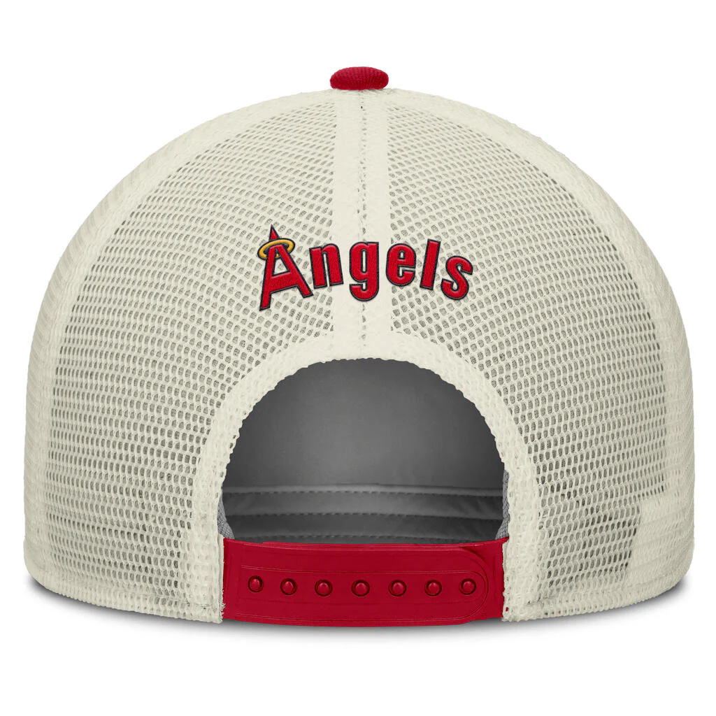 MLB Los Angeles Angels Nike Cooperstown Trucker Snapback Hat - Red - Image 4