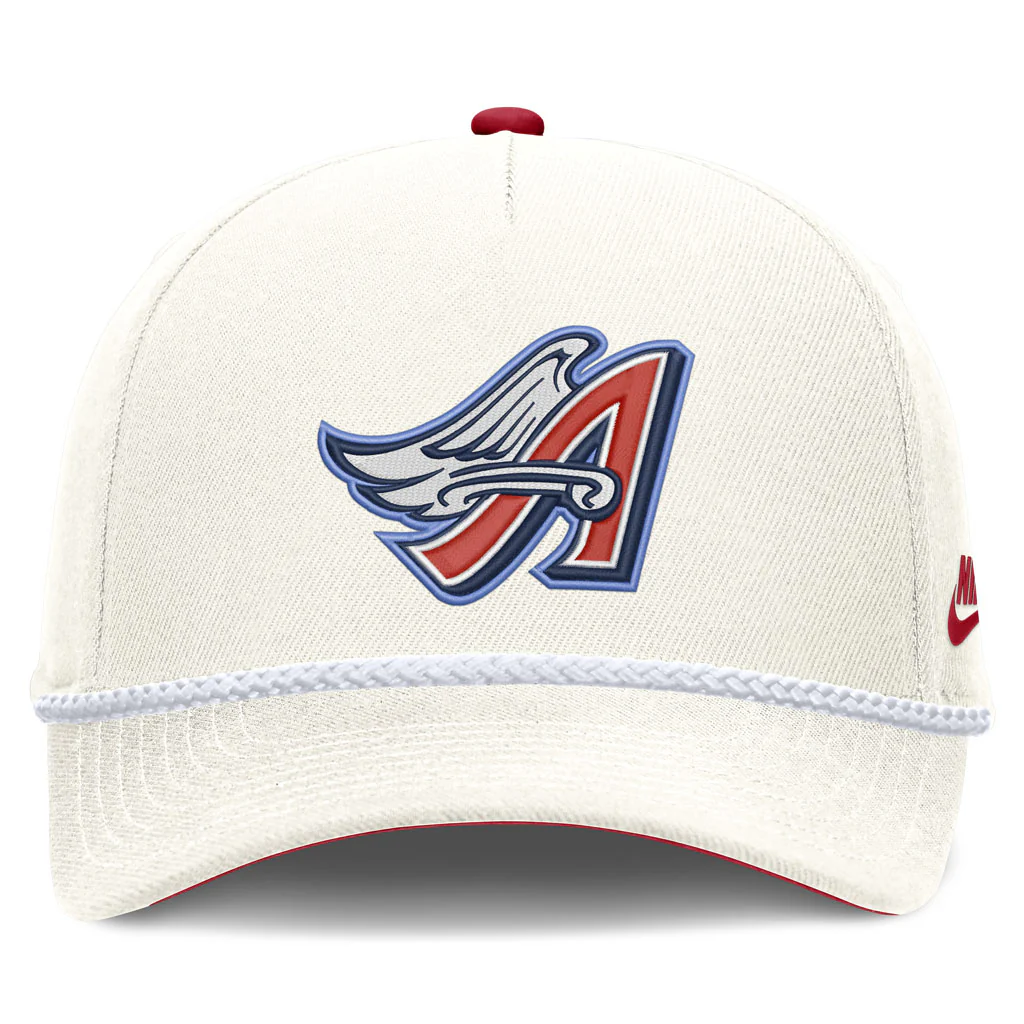MLB Los Angeles Angels Nike Rope Cooperstown Adjustable Hat - Cream - Image 3