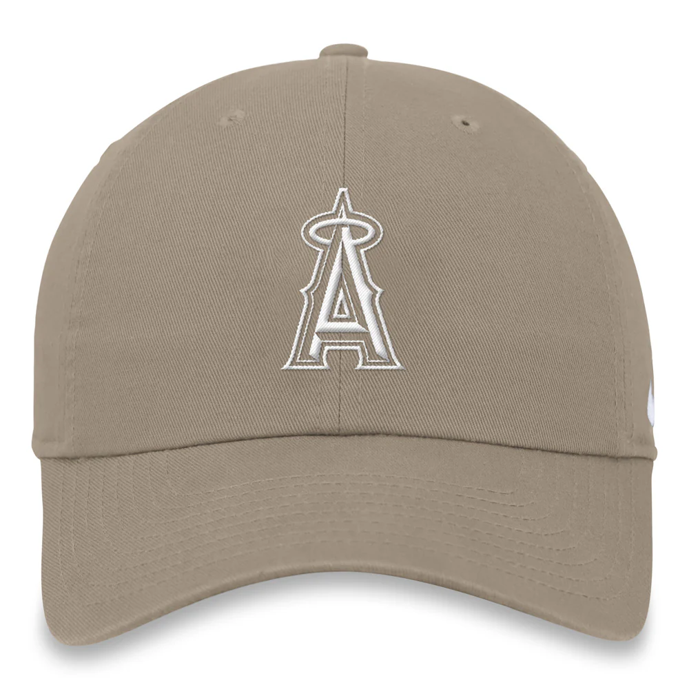 MLB Los Angeles Angels Nike White Logo Adjustable Hat - Tan - Image 3