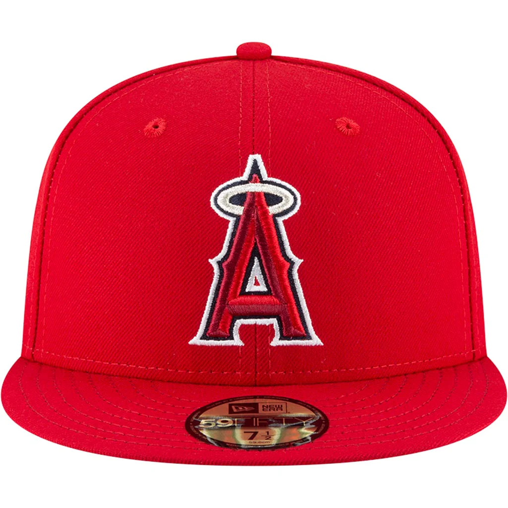 MLB Los Angeles Angels Youth New Era Home Authentic Collection 59FIFTY Fitted Hat - Red - Image 3
