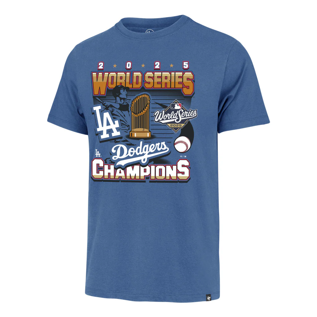 MLB Los Angeles Dodgers '47 2025 World Series Champions Trophy Franklin T-Shirt - Blue
