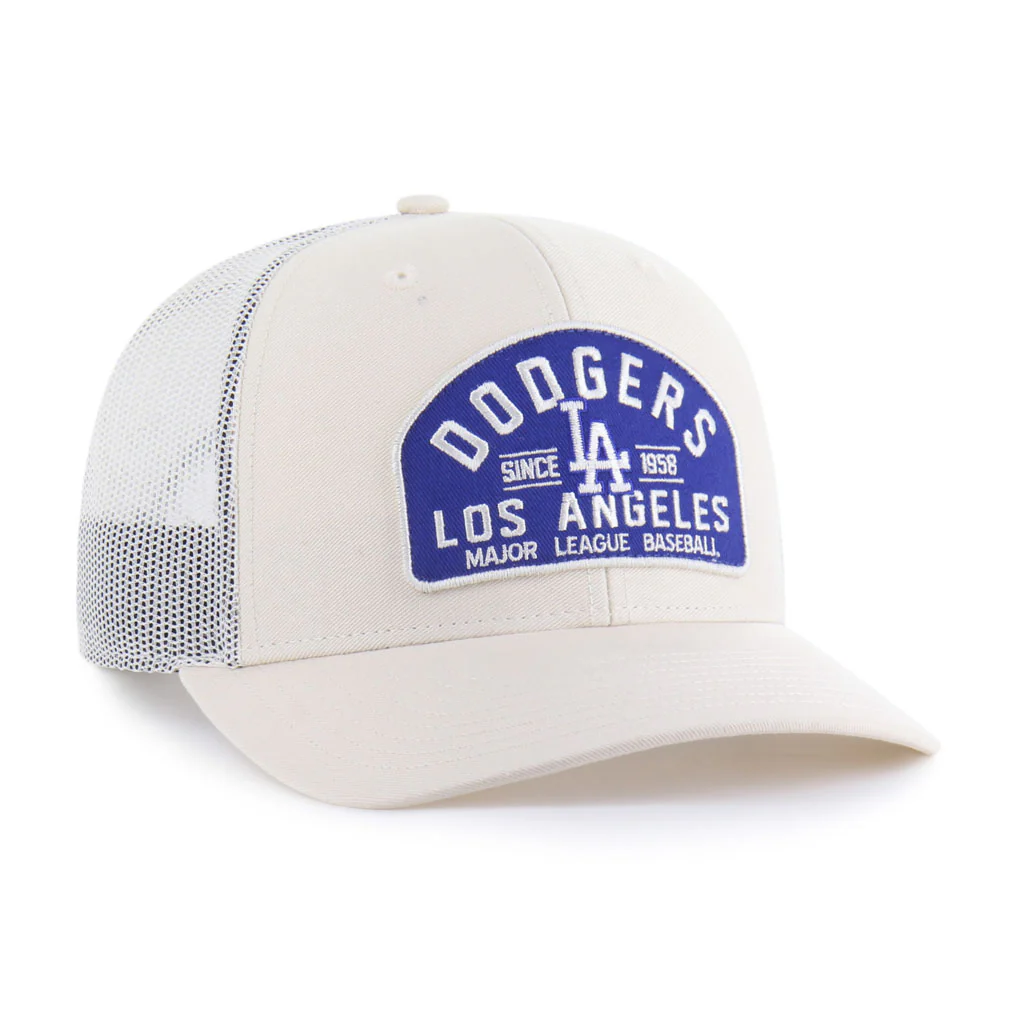 MLB Los Angeles Dodgers '47 Leland Trucker Snapback Hat - Cream - Image 2