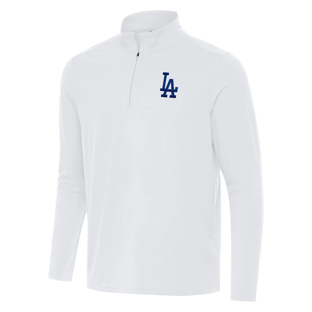 MLB Los Angeles Dodgers Antigua Intent 1/4 Zip Pullover Jacket - White