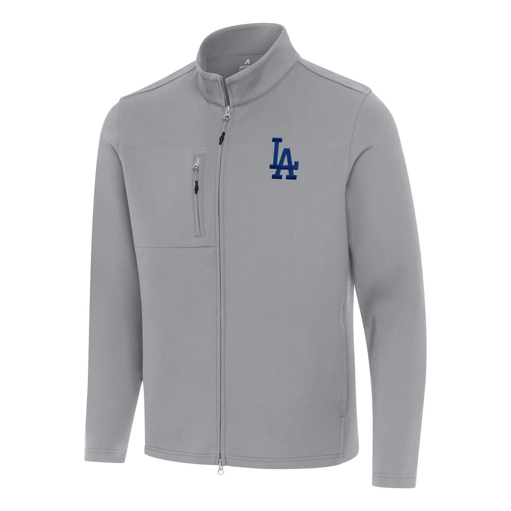 MLB Los Angeles Dodgers Antigua Objection DBP Full Zip Jacket - Gray