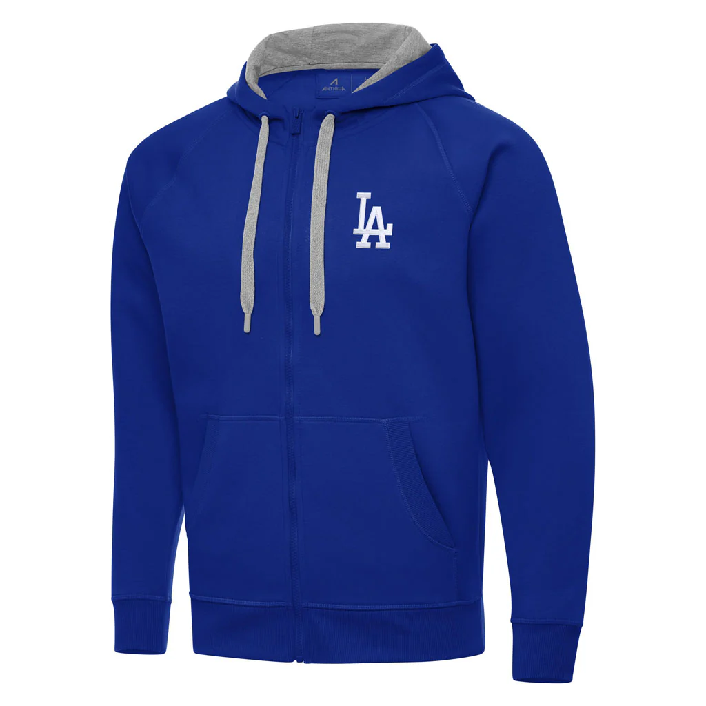 MLB Los Angeles Dodgers Antigua Victory Full Zip Hoodie - Blue