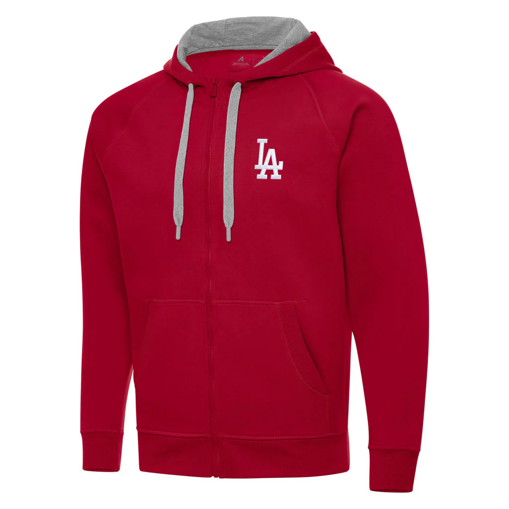 MLB Los Angeles Dodgers Antigua Victory Full Zip Hoodie - Red