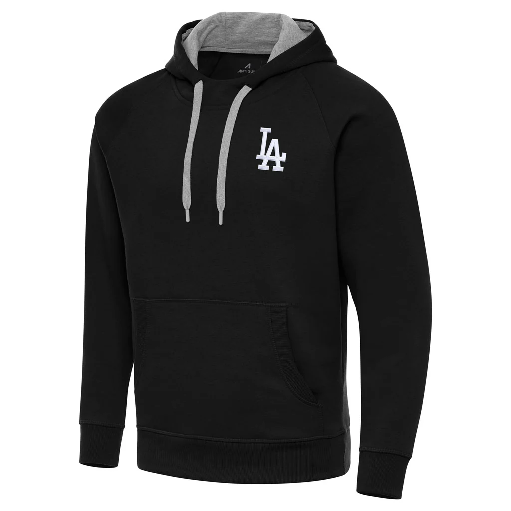 MLB Los Angeles Dodgers Antigua Victory Pullover Hoodie - Black