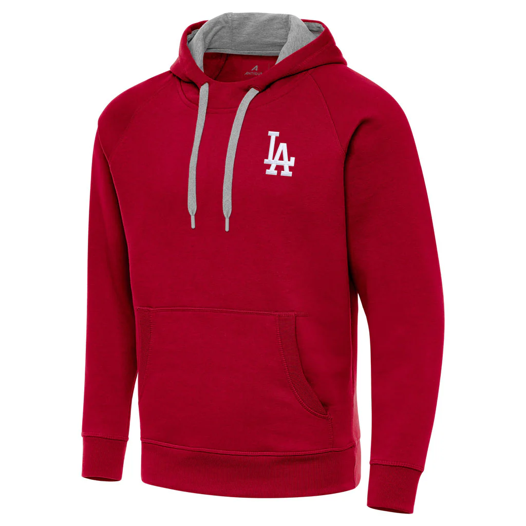 MLB Los Angeles Dodgers Antigua Victory Pullover Hoodie - Red