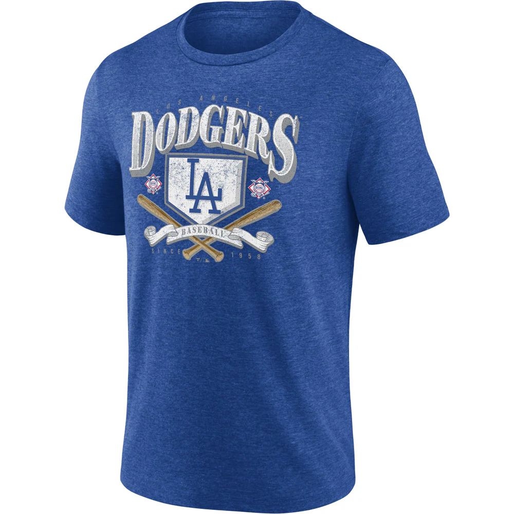 MLB Los Angeles Dodgers Fanatics Home Team Tri-Blend T-Shirt - Blue - Image 2