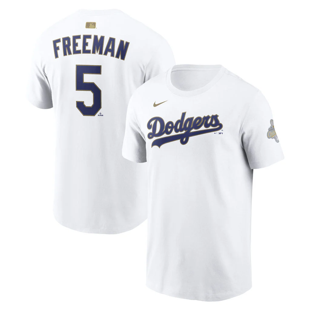 MLB Los Angeles Dodgers Freddie Freeman Nike 2026 Gold Player T-Shirt - White