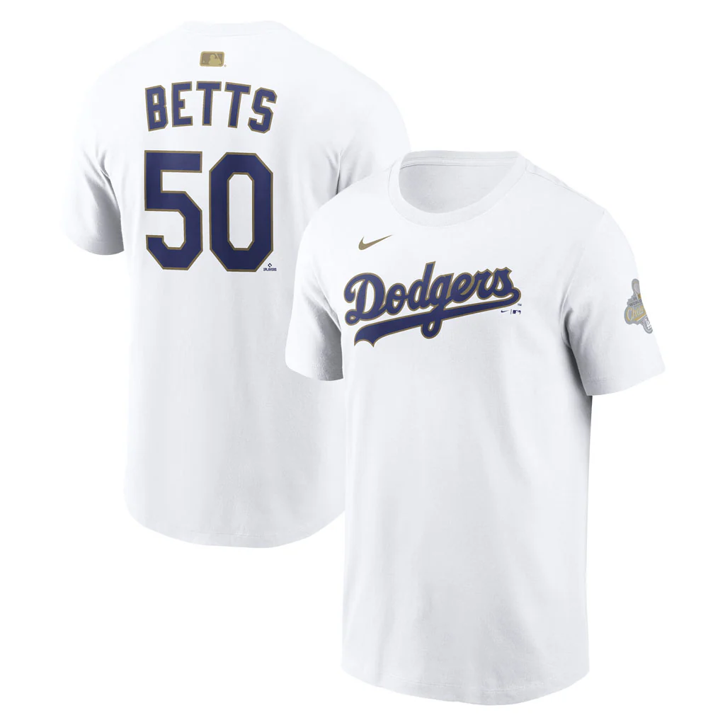 MLB Los Angeles Dodgers Mookie Betts Nike 2026 Gold Player T-Shirt - White