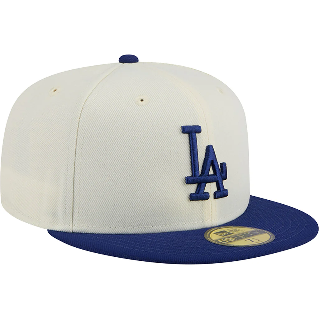 MLB Los Angeles Dodgers New Era Two-Tone Chrome OTC 59FIFTY Fitted Hat - Chrome - Image 2